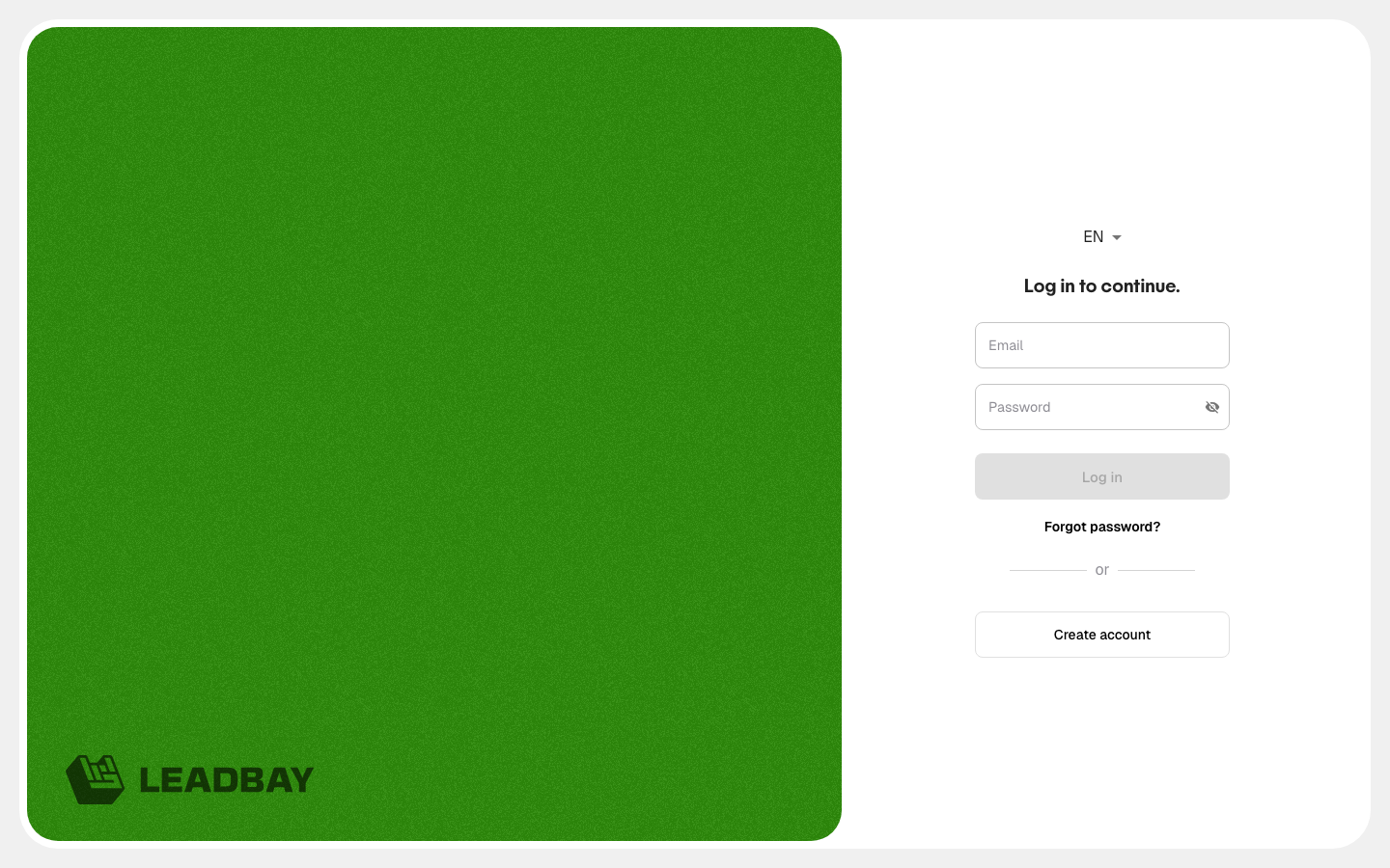 Nouvelle page de connexion Leadbay